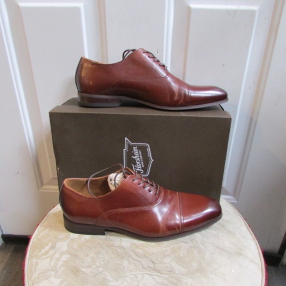FLORSHEIM men's Cognac Chicago Cap Ox Scotch Oxford dress shoes Sz 10.5D - Picture 1 of 16
